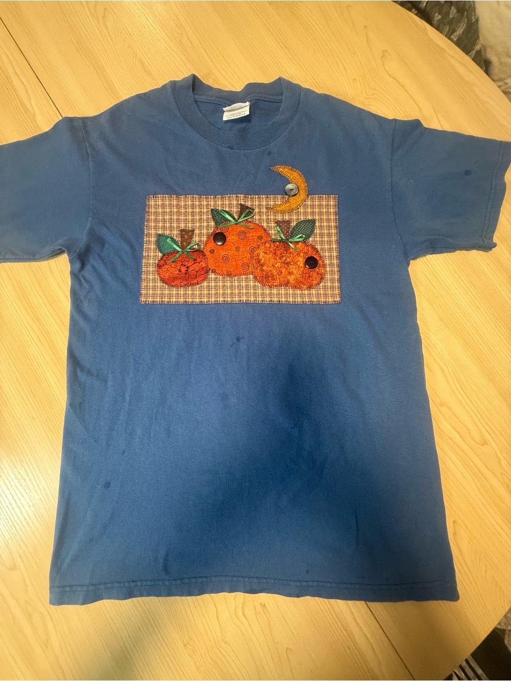 Vintage Hanes Beefy-T Fall Pumpkin Appliqué T-Shirt Adult M  Cottagecore Y2K